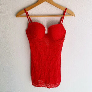 VICTORIA'S SECRET The Lacie Red Push Up Slip Sz Medium